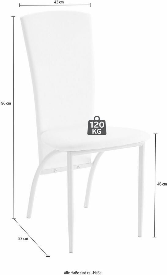 Loft24 Lynn & Nicole|Set van Eettafel 80x80cm met 4 Stoelen Wit - Foto 2