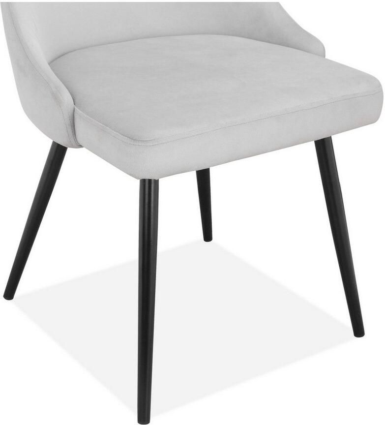 INOSIGN Eethoek Danny-Malio Glazen tafel 140x80 cm met 4 stoelen (velours stof) frame van metaal (set 5-delig) - Foto 2