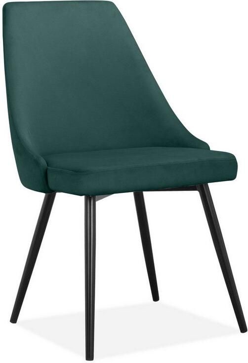 INOSIGN Eethoek Danny-Malio Glazen tafel 140x80 cm met 4 stoelen (velours stof) frame van metaal (set 5-delig) - Foto 5