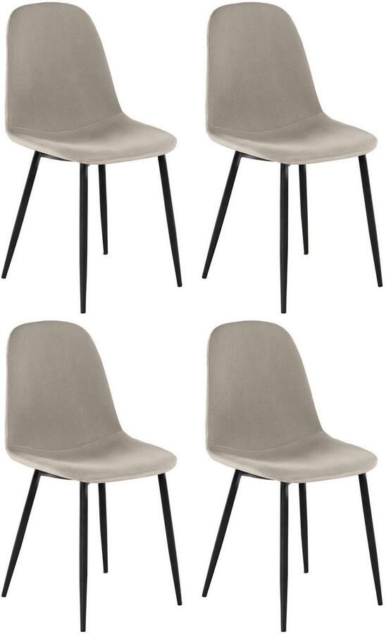INOSIGN Eethoek Danny-Miller Glazen tafel 100x100 cm met 4 stoelen in cord frame van metaal (set 5-delig) - Foto 3