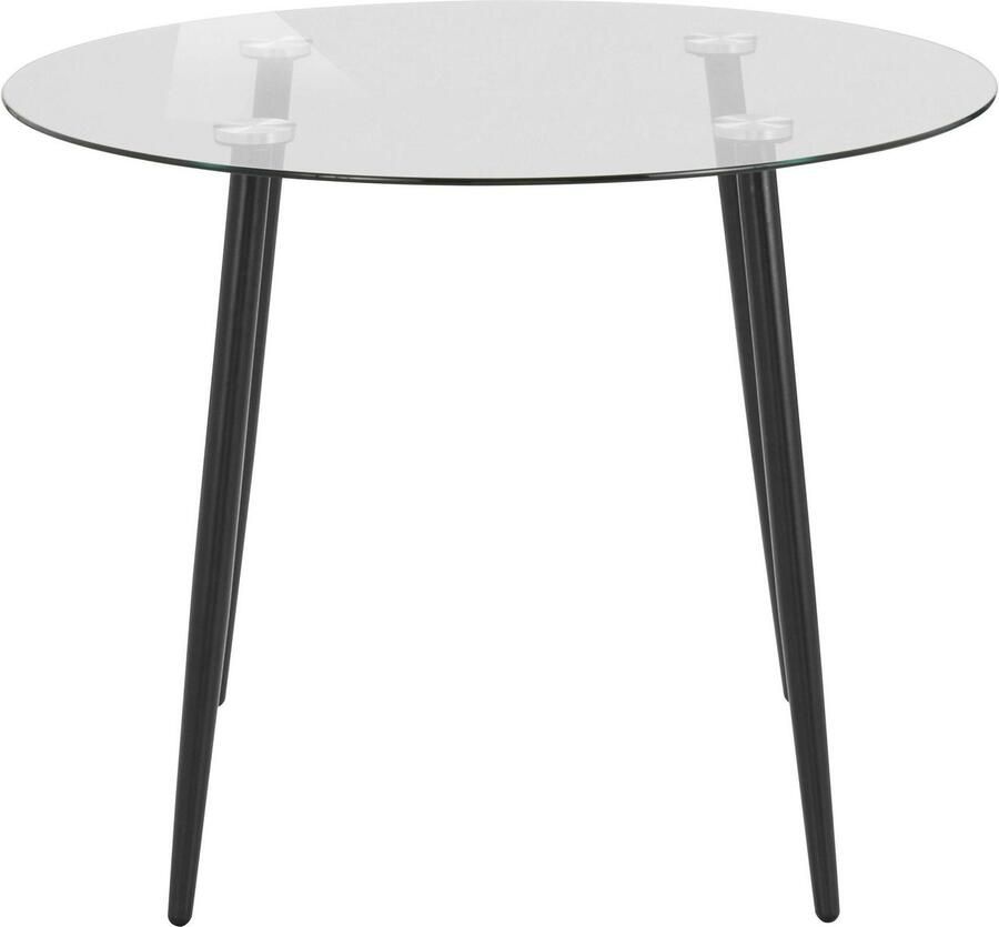 INOSIGN Eethoek Danny-Miller Glazen tafel 100x100 cm met 4 stoelen in cord frame van metaal (set 5-delig) - Foto 2