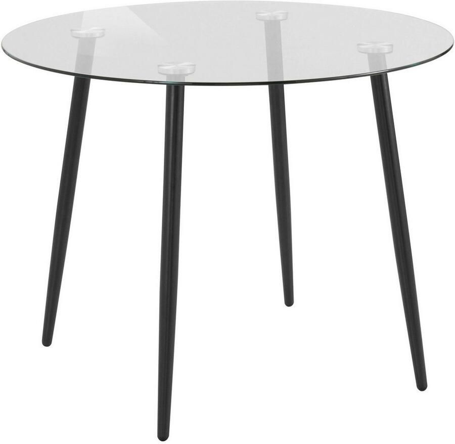 INOSIGN Eethoek Danny-Miller Glazen tafel 100x100 cm met 4 stoelen in cord frame van metaal (set 5-delig)