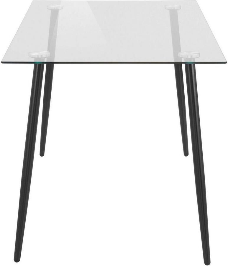 INOSIGN Eethoek Danny-Miller Glazen tafel 140x80 cm met 4 stoelen (cord) frame van metaal (set 5-delig)