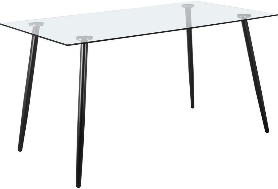 INOSIGN Eethoek Darcel Danny glazen tafel Sledestoel eetkamerstoel tafel met vaste plaat (set 5-delig) - Foto 5