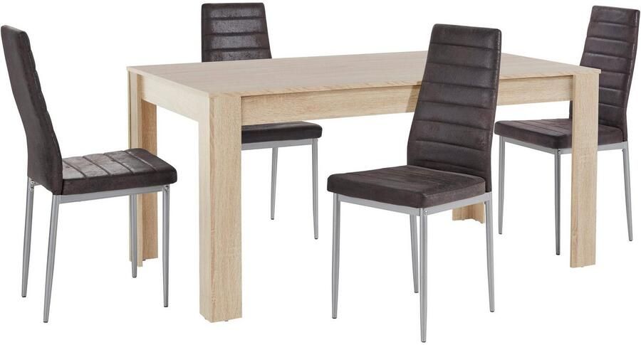 INOSIGN Eethoek Lynn160 Kate Tafel met 4 Stoelen Belastbaarheid 120 KG (set 5-delig) - Foto 2