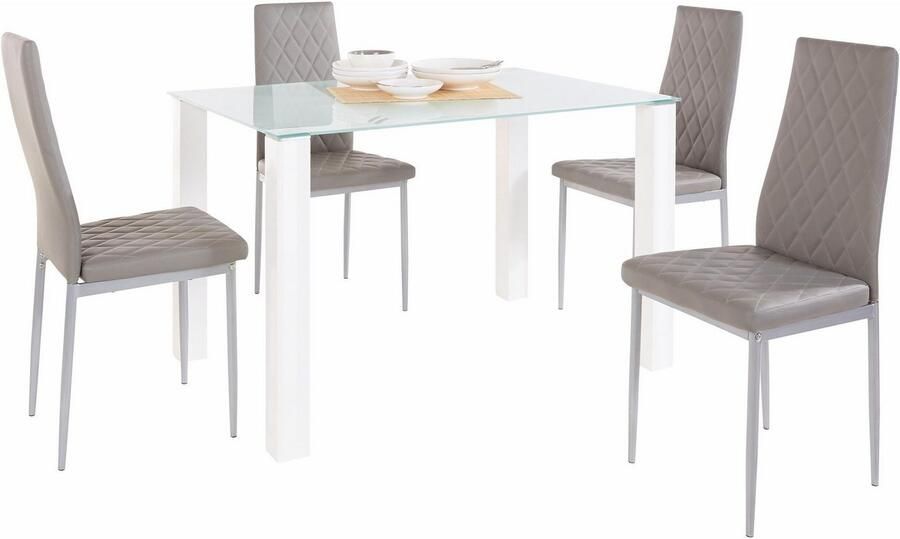 INOSIGN Eethoek met glazen tafel breedte 120 cm (set 5-delig) - Foto 4