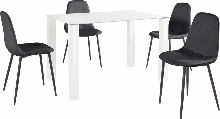 INOSIGN Eethoek met glazen tafel breedte 120 cm (set 5-delig) - Foto 4