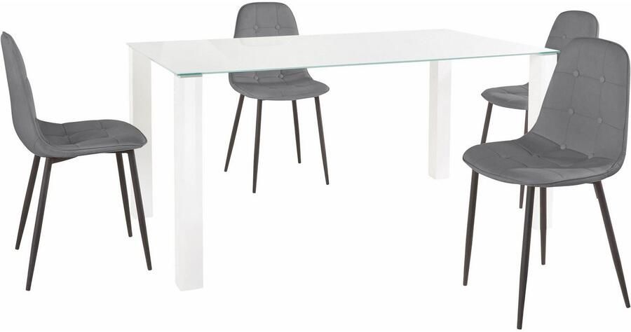 INOSIGN Eethoek met glazen tafel breedte 160 cm (set 5-delig) - Foto 4