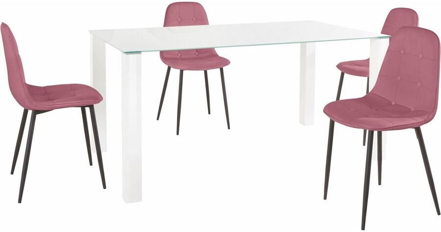 INOSIGN Eethoek met glazen tafel breedte 160 cm (set 5-delig) - Foto 4