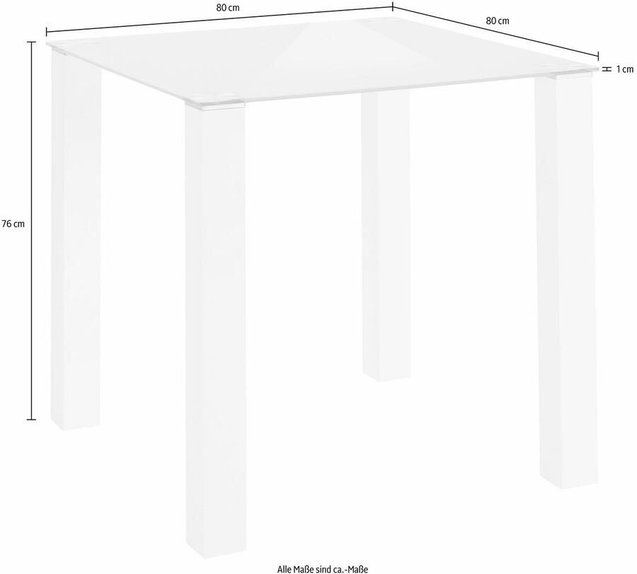 INOSIGN Eethoek met glazen tafel breedte 80 cm (set 5-delig) - Foto 2