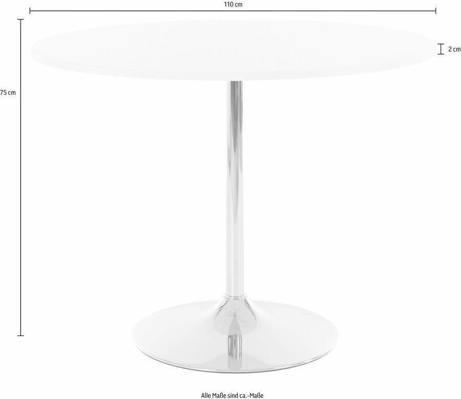 INOSIGN Eethoek met ronde tafel in hoogglans-wit (set 5-delig)