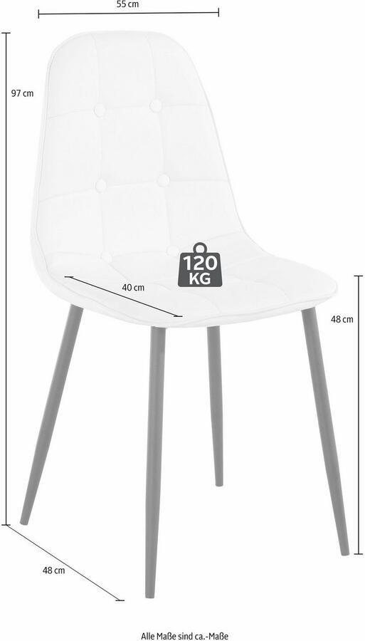 Loft24 Tumpet & Luna|Set van eettafel 110cm met 4 stoelen in zwart - Foto 2