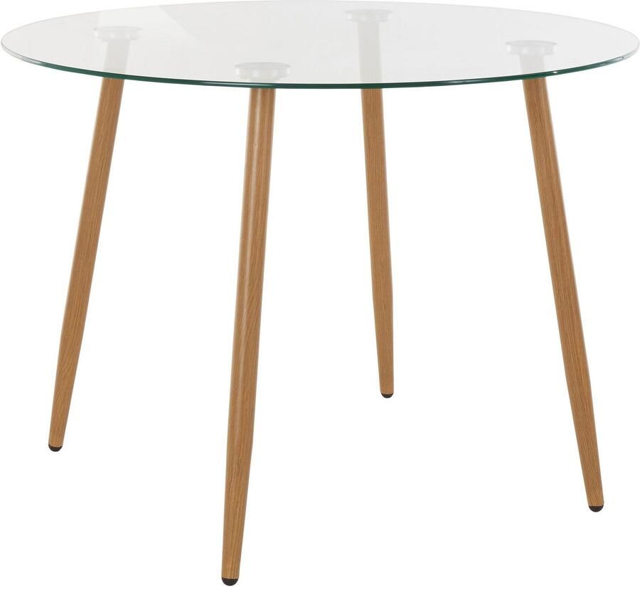 INOSIGN Eethoek MILLER Glazen tafel met 4 stoelen (kunststof kuipzitting) (set 5-delig) - Foto 2