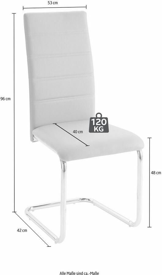INOSIGN Eethoek Normadora met glazen tafel vrijstaande stoel belastbaar tot 120 kg (set 5-delig) - Foto 5
