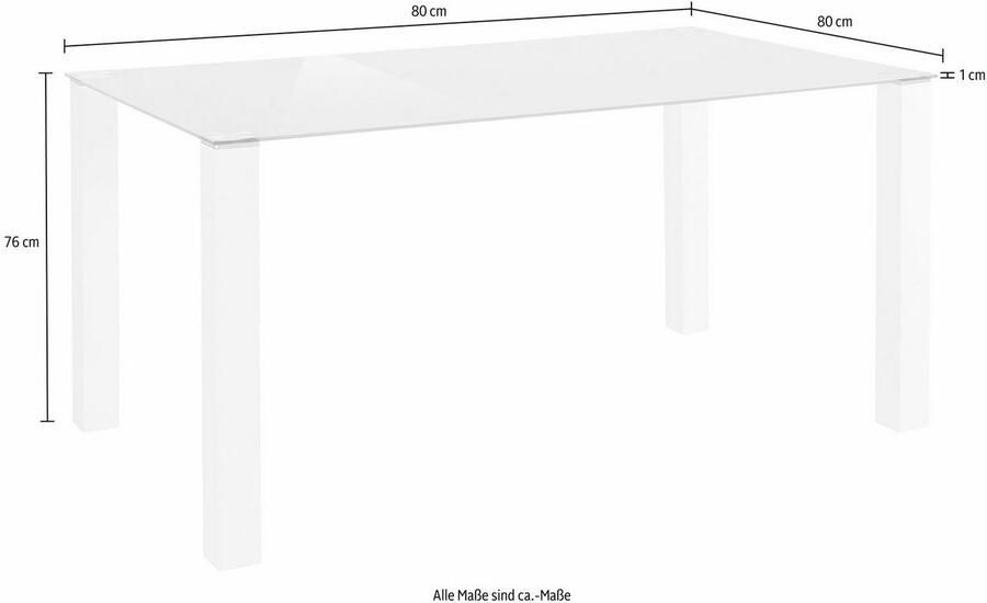 INOSIGN Eethoek Normadora met glazen tafel vrijstaande stoel belastbaar tot 120 kg (set 5-delig) - Foto 3