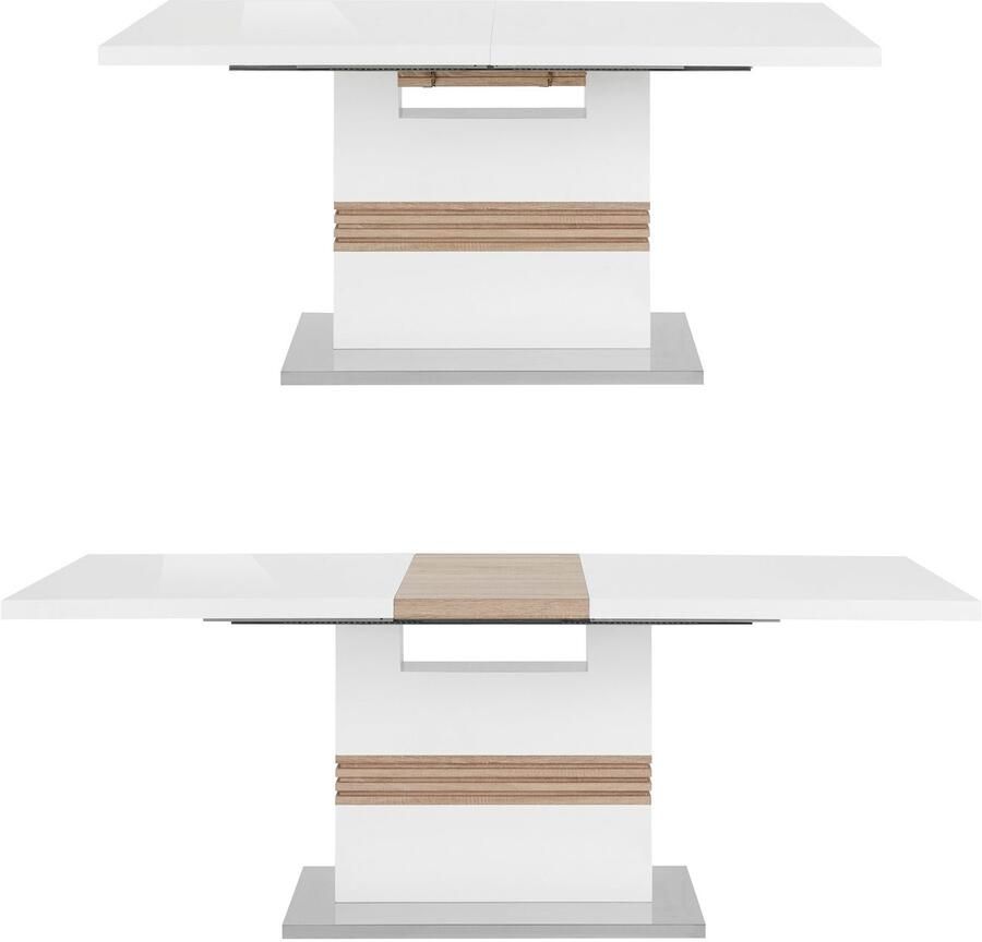INOSIGN Eethoek Perez Lola met 4 stoelen tafel uittrekbaar breedte 160-200 cm (set 5-delig)