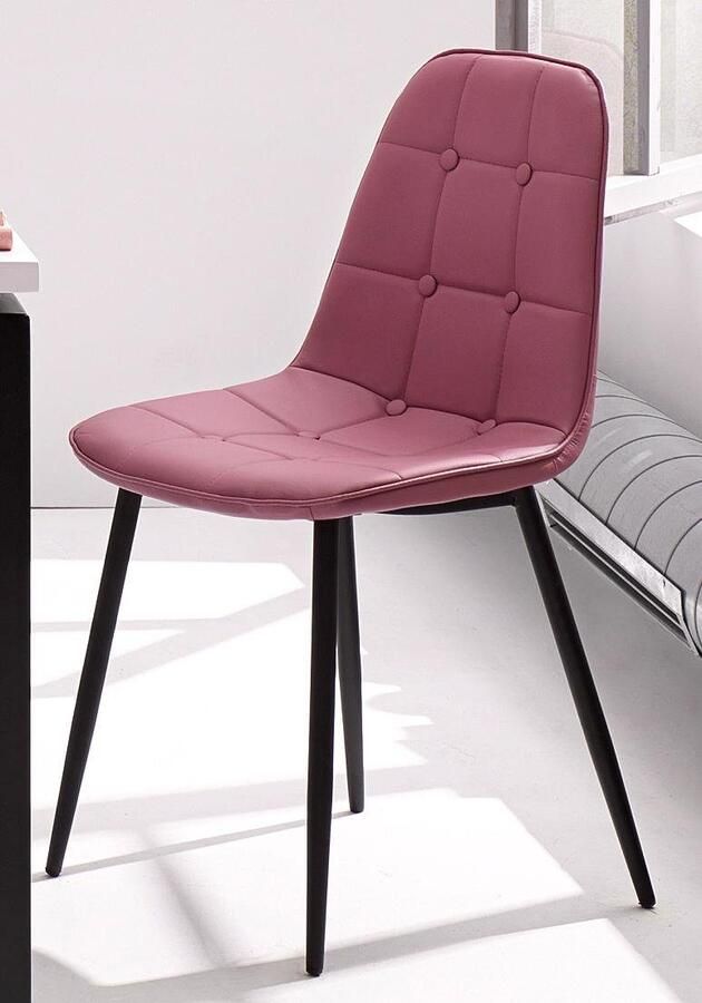 INOSIGN Eethoek Sabine + Luna Eettafel breedte 120 cm en 4 eetkamerstoelen overtrekstof in imitatieleer (set 5-delig) - Foto 4