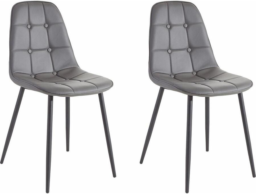 INOSIGN Eethoek Sabine + Luna Eettafel breedte 120 cm en 4 eetkamerstoelen overtrekstof in imitatieleer (set 5-delig) - Foto 2