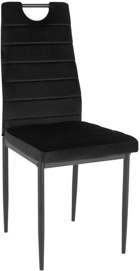 INOSIGN Eethoek Silvi-Mandy Glazen tafel 110x110 cm met 4 stoelen (velours stof) frame van metaal (set 5-delig) - Foto 7