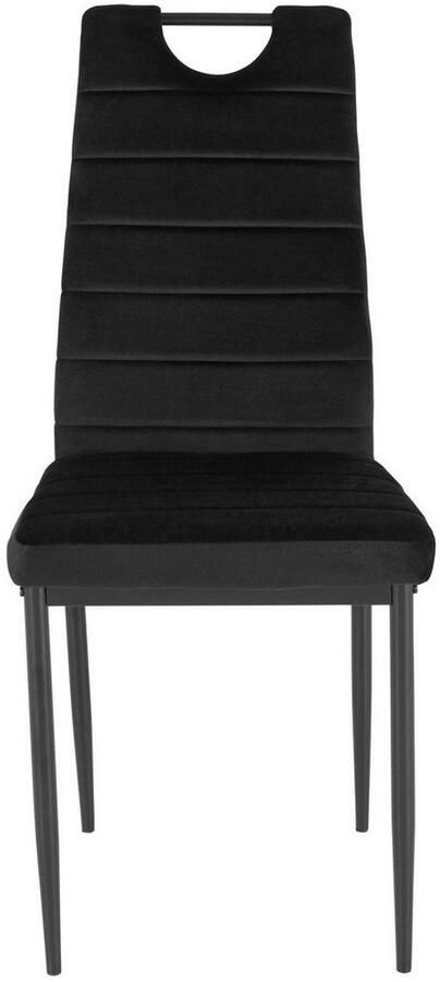 INOSIGN Eethoek Silvi-Mandy Glazen tafel 110x110 cm met 4 stoelen (velours stof) frame van metaal (set 5-delig) - Foto 8