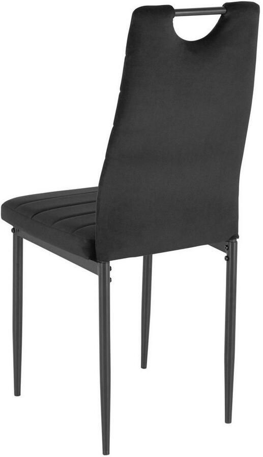 INOSIGN Eethoek Silvi-Mandy Glazen tafel 110x110 cm met 4 stoelen (velours stof) frame van metaal (set 5-delig) - Foto 5