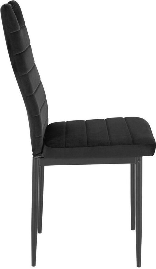 INOSIGN Eethoek Silvi-Mandy Glazen tafel 110x110 cm met 4 stoelen (velours stof) frame van metaal (set 5-delig) - Foto 4