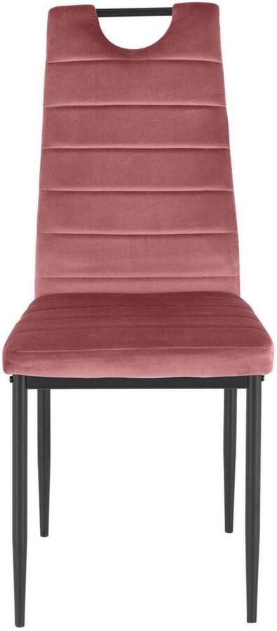 INOSIGN Eethoek Silvi-Mandy Glazen tafel 110x110 cm met 4 stoelen (velours stof) frame van metaal (set 5-delig) - Foto 9