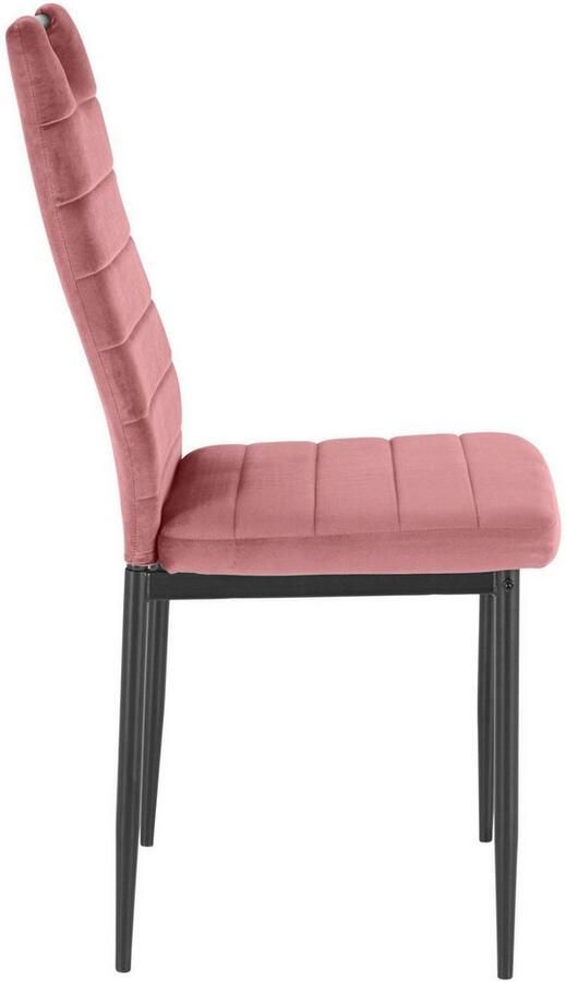 INOSIGN Eethoek Silvi-Mandy Glazen tafel 110x110 cm met 4 stoelen (velours stof) frame van metaal (set 5-delig) - Foto 5