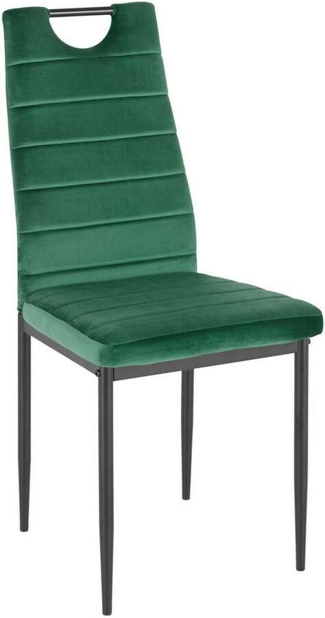 INOSIGN Eethoek Silvi-Mandy Glazen tafel 110x110 cm met 4 stoelen (velours stof) frame van metaal (set 5-delig) - Foto 7