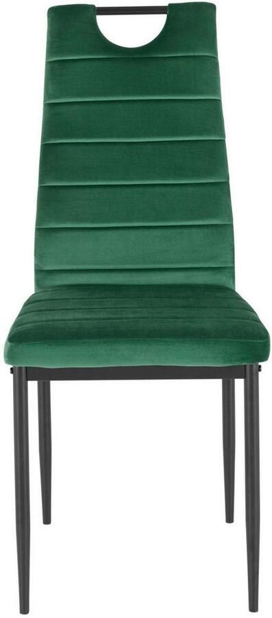 INOSIGN Eethoek Silvi-Mandy Glazen tafel 110x110 cm met 4 stoelen (velours stof) frame van metaal (set 5-delig) - Foto 9