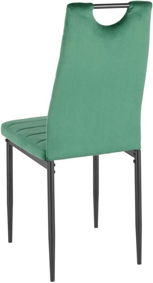 INOSIGN Eethoek Silvi-Mandy Glazen tafel 110x110 cm met 4 stoelen (velours stof) frame van metaal (set 5-delig) - Foto 6