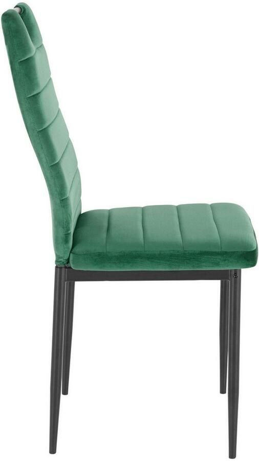 INOSIGN Eethoek Silvi-Mandy Glazen tafel 110x110 cm met 4 stoelen (velours stof) frame van metaal (set 5-delig) - Foto 5