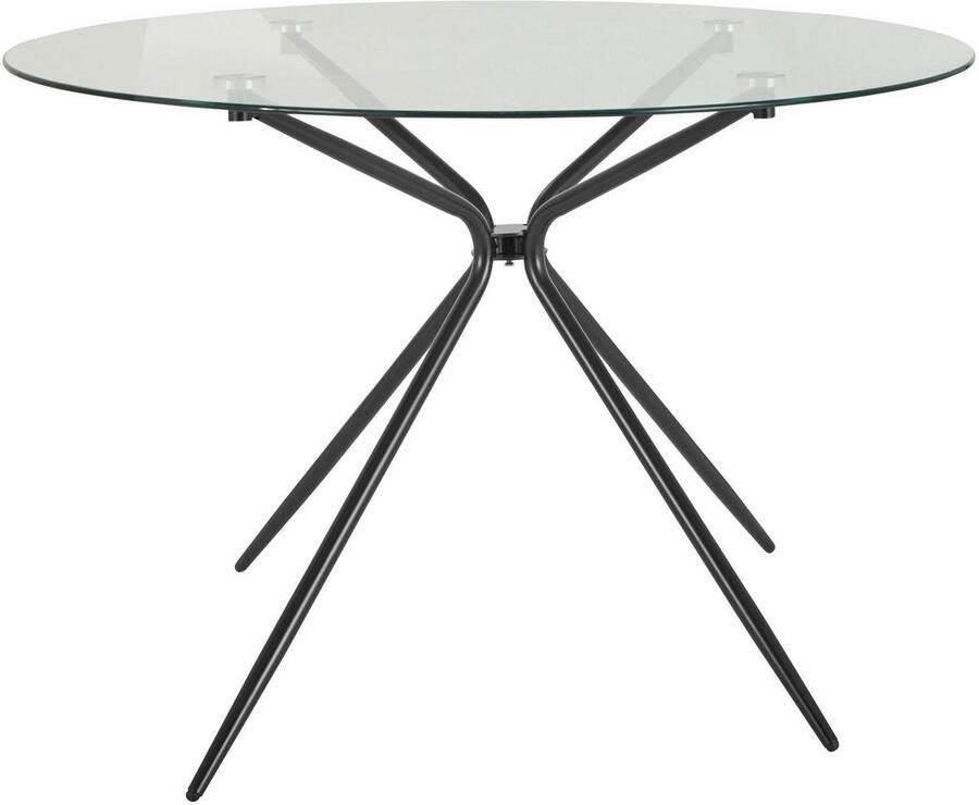 INOSIGN Eethoek Silvi-Mandy Glazen tafel 110x110 cm met 4 stoelen (velours stof) frame van metaal (set 5-delig) - Foto 2