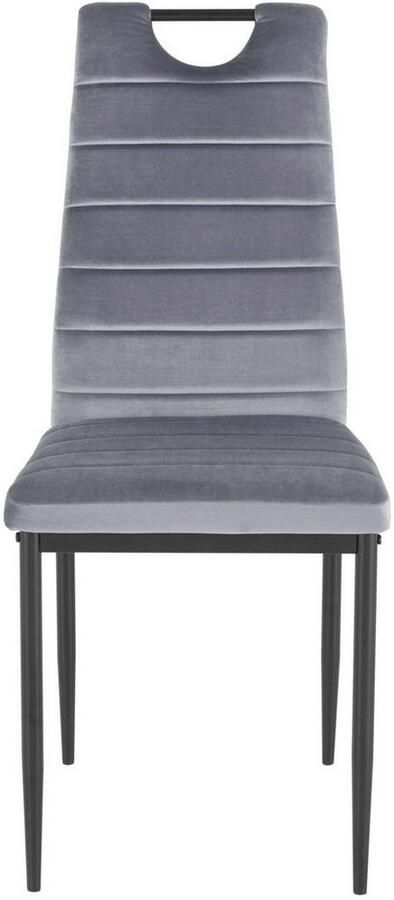 INOSIGN Eethoek Silvi-Mandy Glazen tafel 110x110 cm met 4 stoelen (velours stof) frame van metaal (set 5-delig) - Foto 9