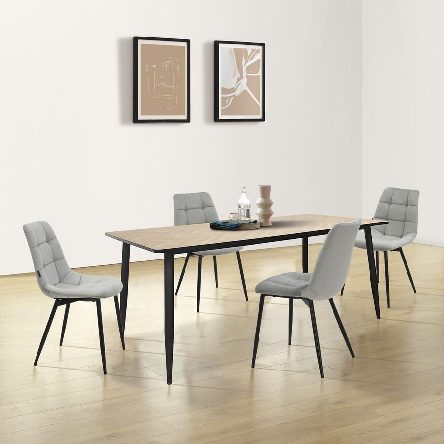 INOSIGN Eetkamerstoel Arhus TOPSELLER! Keukenstoel met zachte fluwelen bekleding onderhoudsvriendelijk materiaal (set) - Foto 10