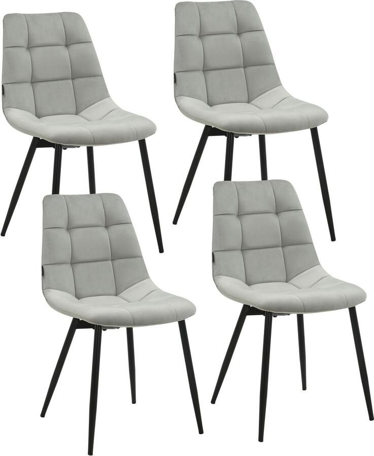 INOSIGN Eetkamerstoel Arhus TOPSELLER! Keukenstoel met zachte fluwelen bekleding onderhoudsvriendelijk materiaal (set) - Foto 4