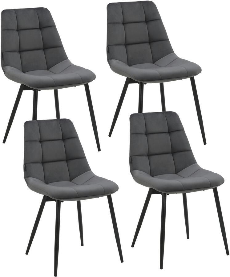 INOSIGN Eetkamerstoel Arhus TOPSELLER! Keukenstoel met zachte fluwelen bekleding onderhoudsvriendelijk materiaal (set) - Foto 6