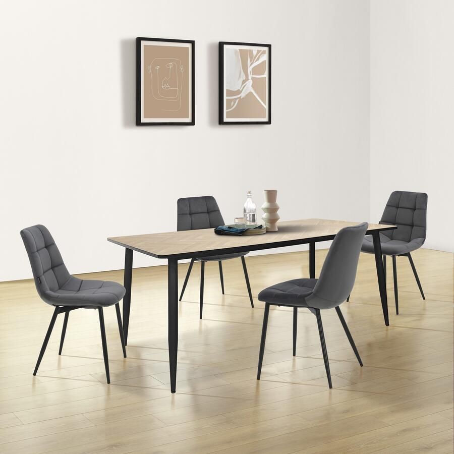 INOSIGN Eetkamerstoel Arhus TOPSELLER! Keukenstoel met zachte fluwelen bekleding onderhoudsvriendelijk materiaal (set) - Foto 11