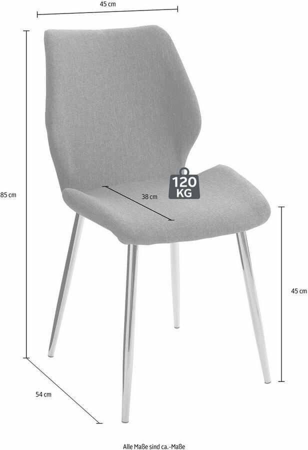 INOSIGN Eetkamerstoel Ayla Bekleding in weefstof metalen frame koperkleur (set 2 stuks) - Foto 6