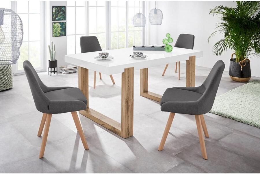 INOSIGN Eetkamerstoel Dilla TOPSELLER! in sets van 1 en 2 bekleding van geweven stof zithoogte 48 cm keukenstoel - Foto 5