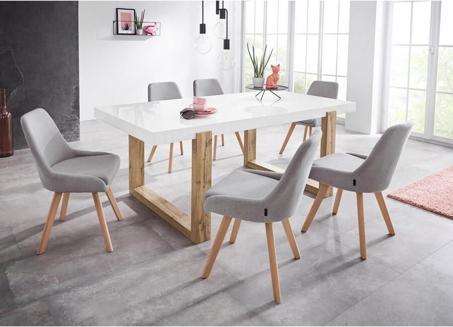 INOSIGN Eetkamerstoel Dilla TOPSELLER! in sets van 1 en 2 bekleding van geweven stof zithoogte 48 cm keukenstoel - Foto 5