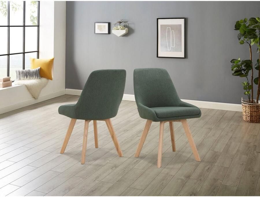 INOSIGN Eetkamerstoel Dilla TOPSELLER! in sets van 1 en 2 bekleding van geweven stof zithoogte 48 cm keukenstoel - Foto 3