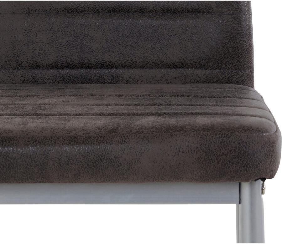 INOSIGN Eetkamerstoel Kate Bekleding van microvezel vintage zilverkleurig metalen frame (set) - Foto 3