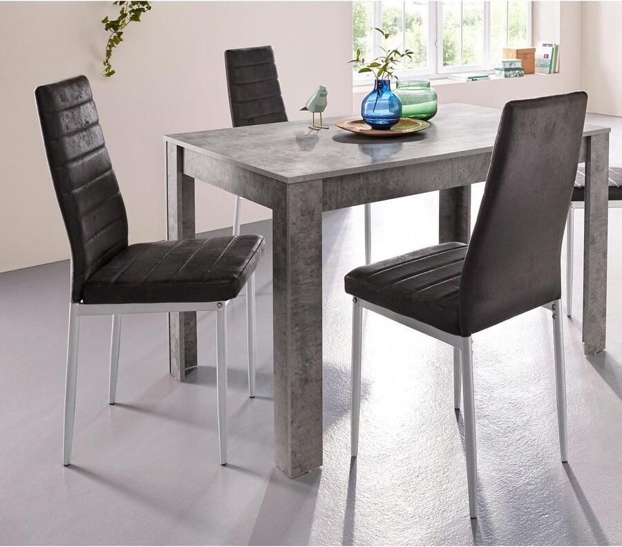 INOSIGN Eetkamerstoel Kate Bekleding van microvezel vintage zilverkleurig metalen frame (set) - Foto 2