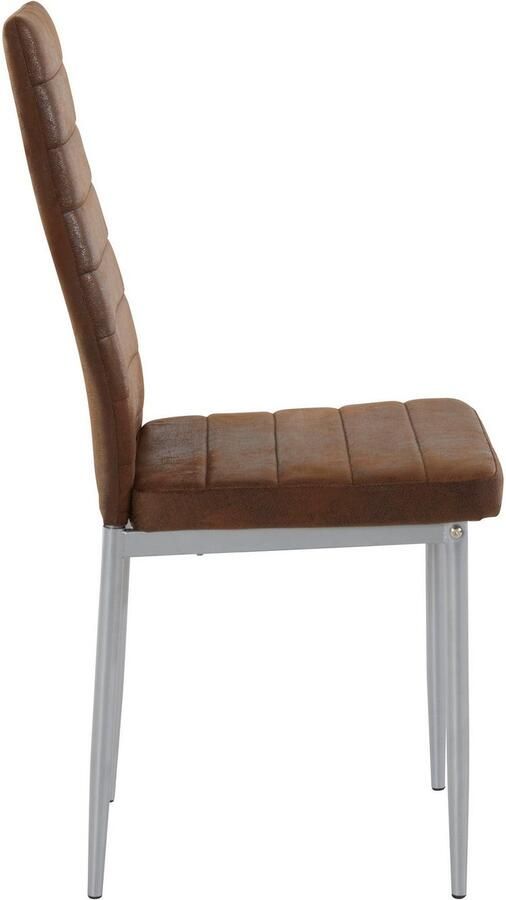 INOSIGN Eetkamerstoel Kate Bekleding van microvezel vintage zilverkleurig metalen frame (set) - Foto 7