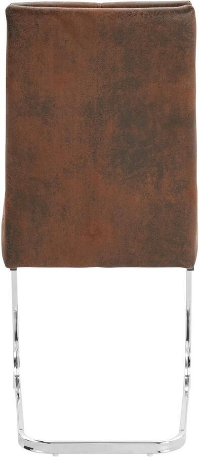 INOSIGN Eetkamerstoel Lale vrijhangende stoel (set van 2) overtrokken met robuuste microvezel metalen frame - Foto 9