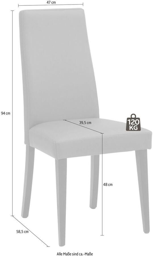 INOSIGN Eetkamerstoel Mary Poten naar keuze naturel-beuken of wengékleur (set 2 stuks) - Foto 4