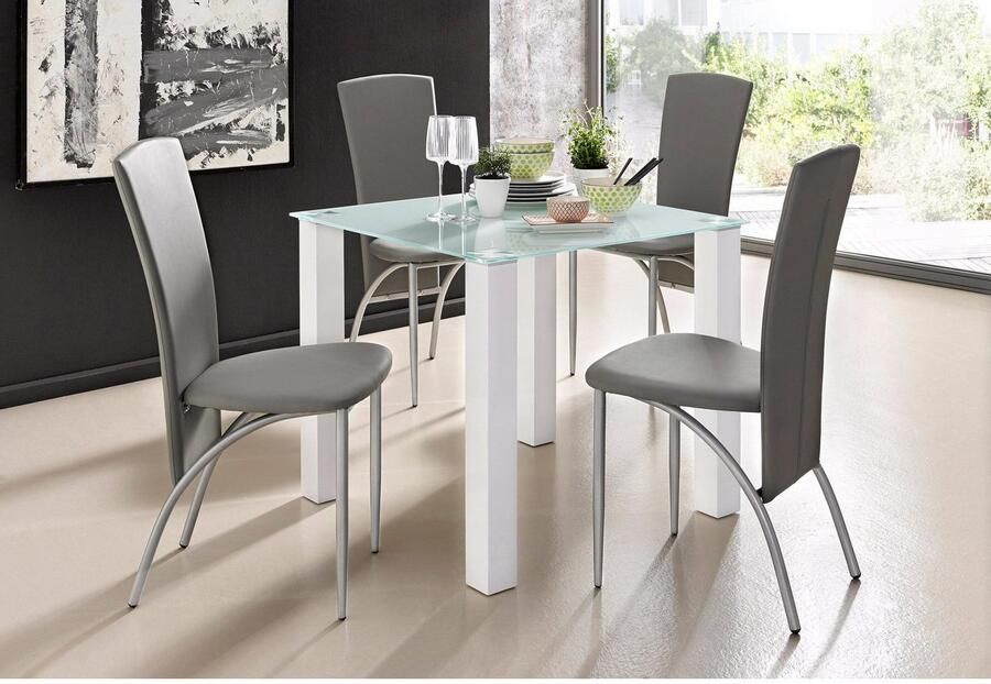 INOSIGN Eetkamerstoel Nico Bekleding in imitatieleer metalen frame (set 2 stuks) - Foto 3