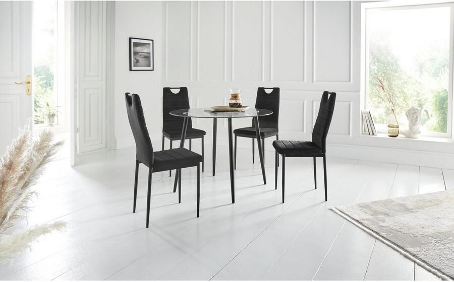 INOSIGN Eetkamerstoel (set van 2 of 4) met veloursovertrek rugleuning met handgreep (set) - Foto 17