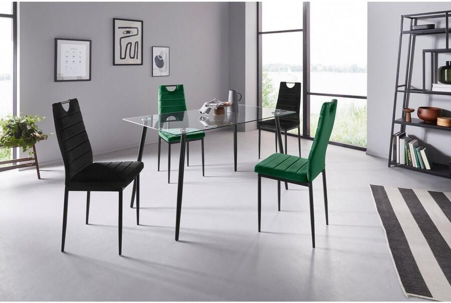 INOSIGN Eetkamerstoel (set van 2 of 4) met veloursovertrek rugleuning met handgreep (set) - Foto 9